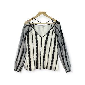 Venus Top Women's Large Mesh Black Velvet Burnout Lace Whimsigoth Fairy Festival